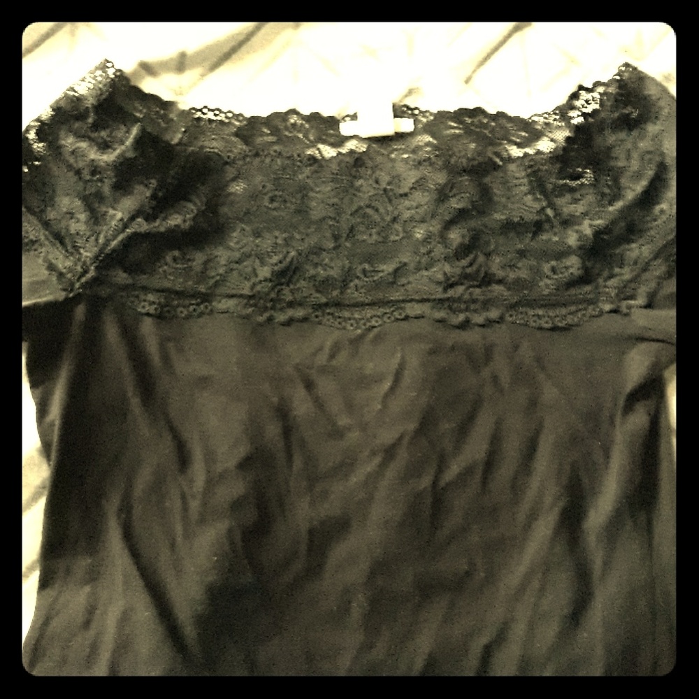 Black shirt with lace top